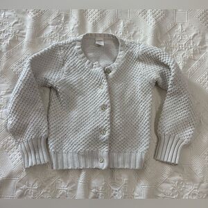 Girls Gymboree Textured White Cardigan Small 5/6